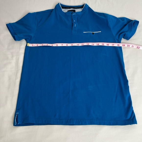 Artful Rebel Mens Shirt  Short Sleeve Cotton /Spandex  Size Small Blue - Picture 4 of 6